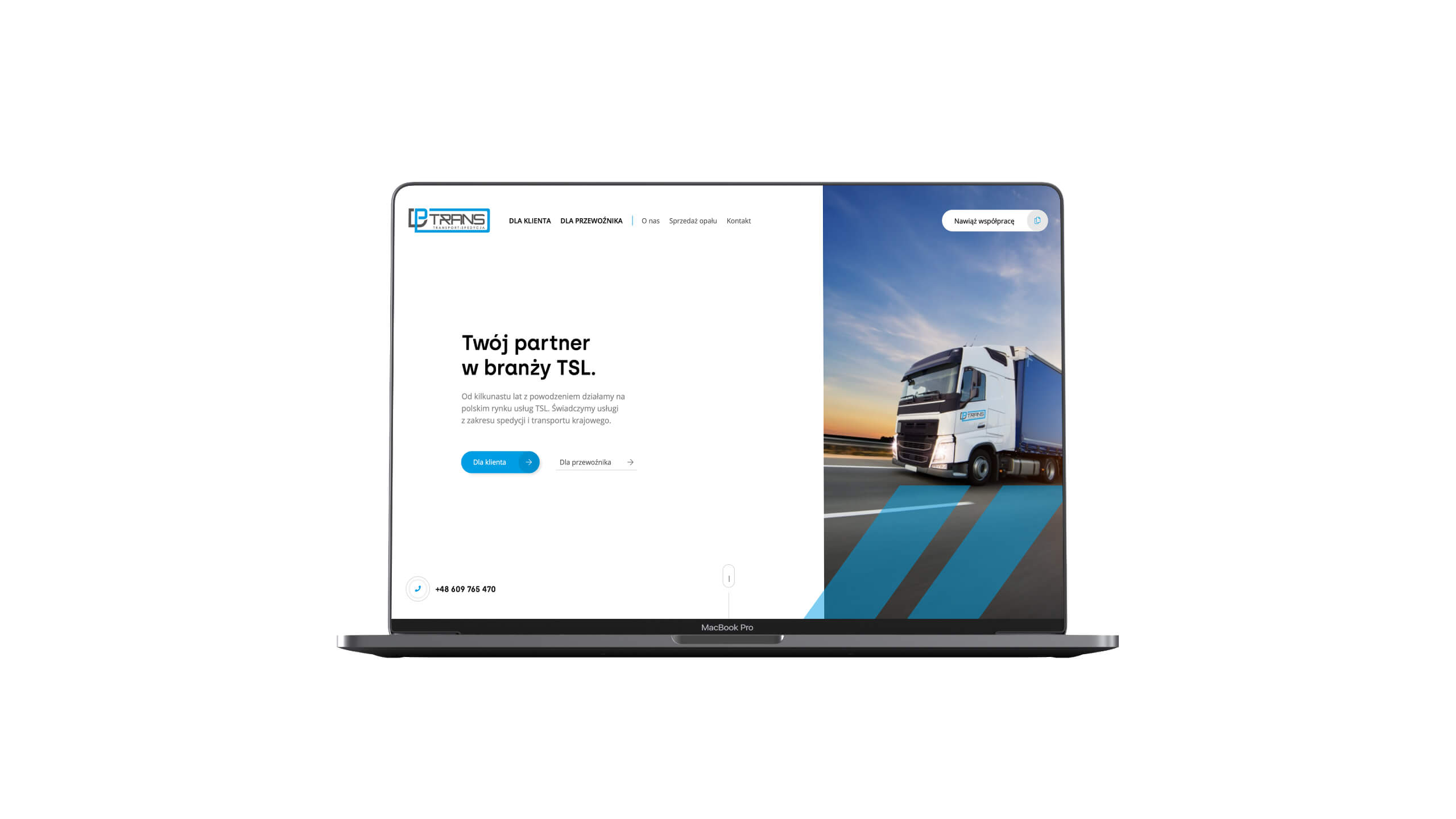 DP Trans - Strona internetowa dla firmy transportowej