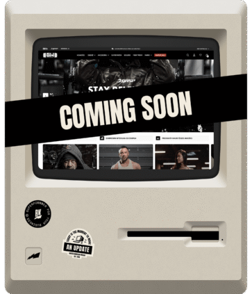 Wizualizacja projektu Gym Wear na monitorze z napisem 